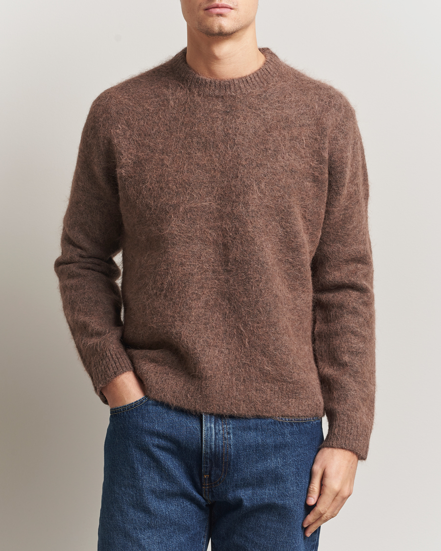 Herr | Tröjor | NN07 | Russell Alpaca Knitted Crew Neck Mable Husk