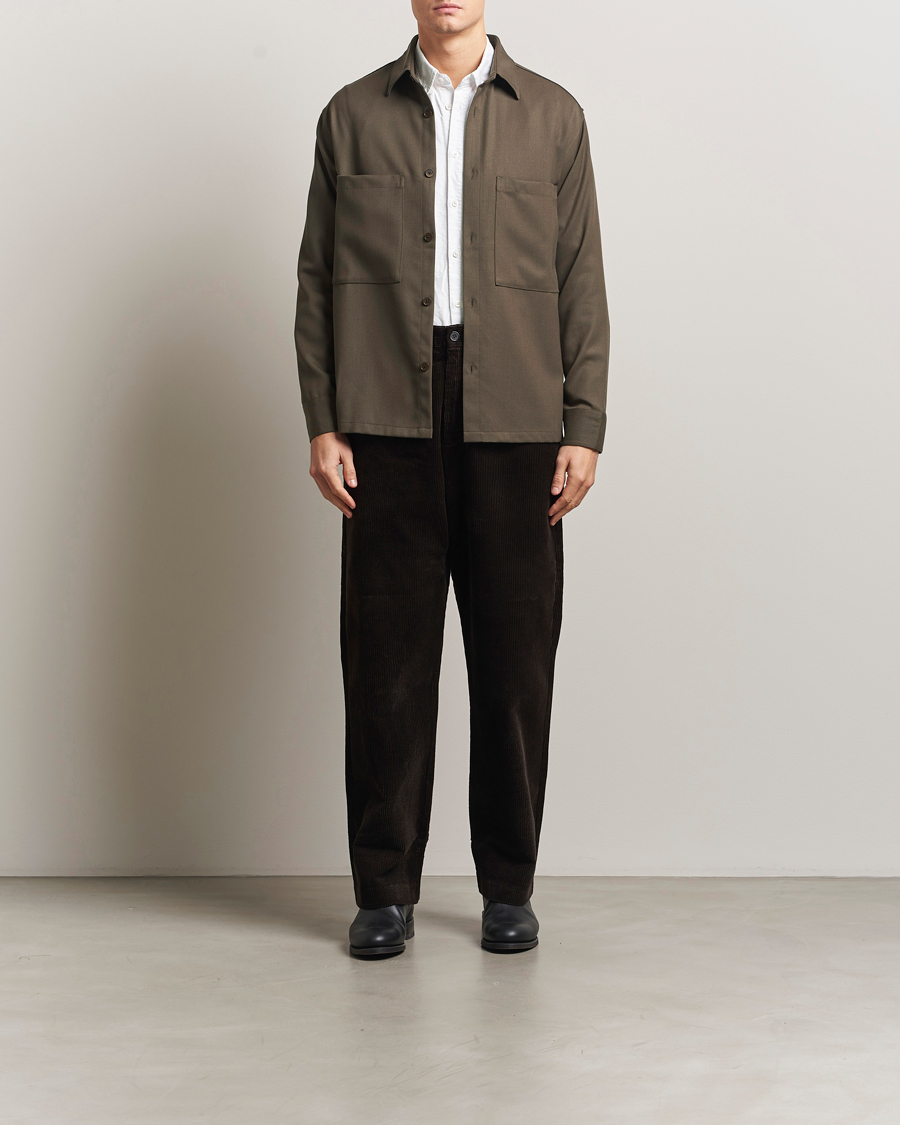 Herr | Skjortor | NN07 | Freddy Wool/Tencel Overshirt Mable Husk