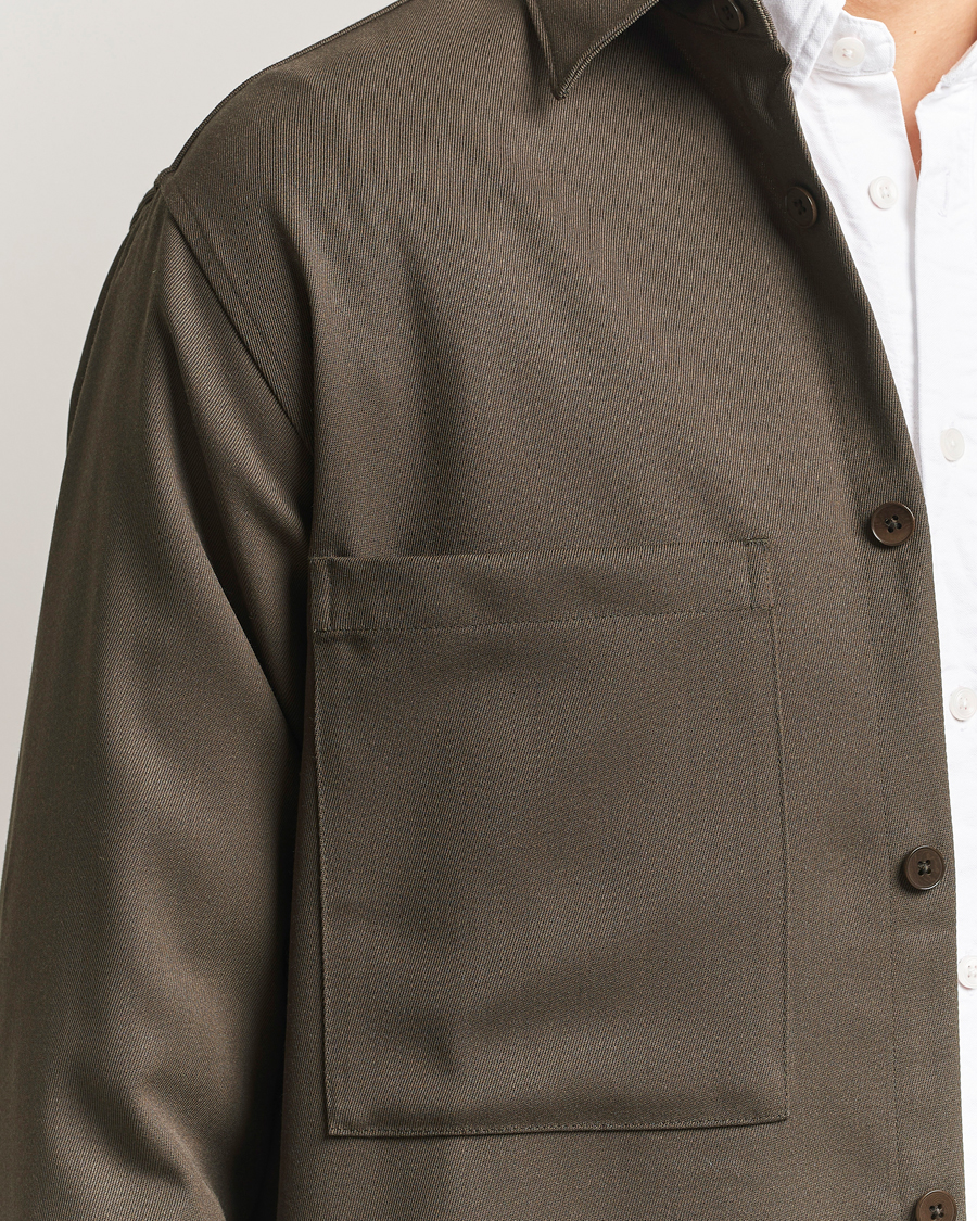 Herr | Skjortor | NN07 | Freddy Wool/Tencel Overshirt Mable Husk