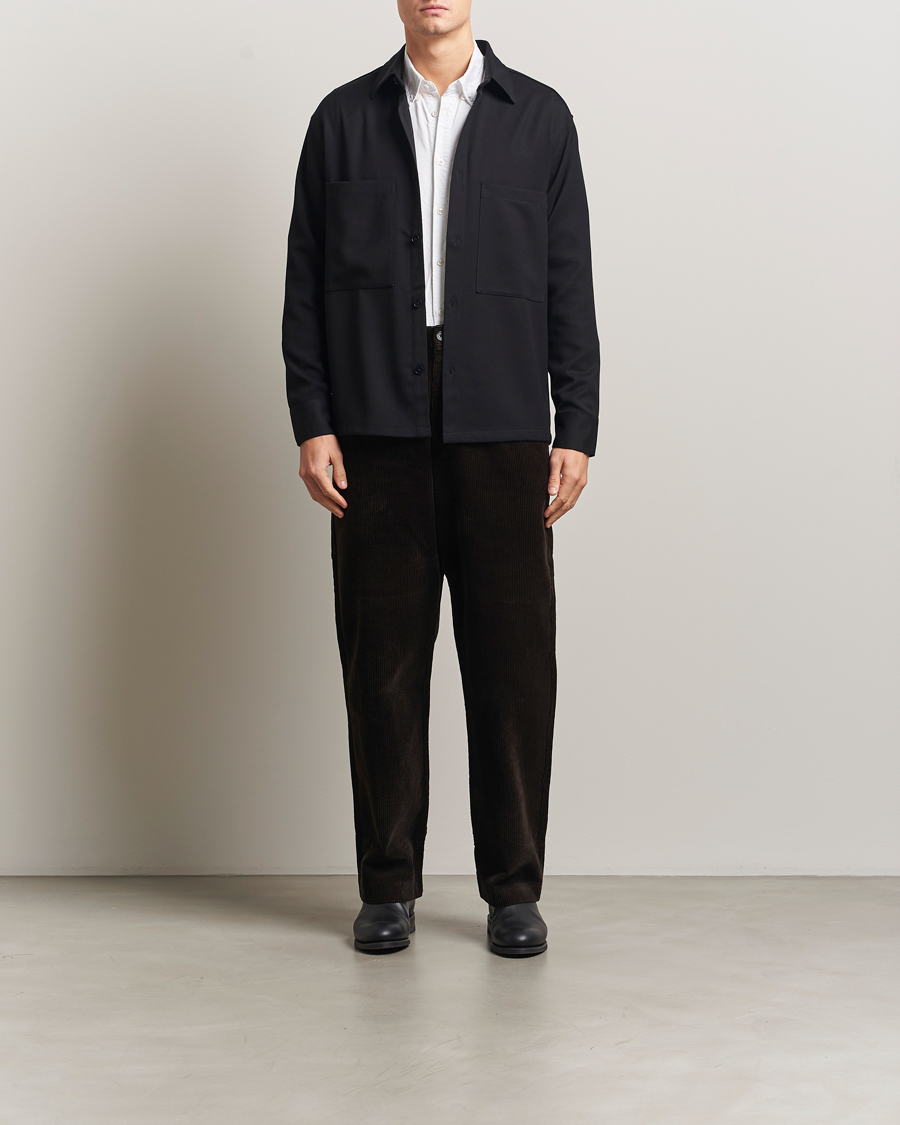 Herr | Skjortor | NN07 | Freddy Wool/Tencel Overshirt Black