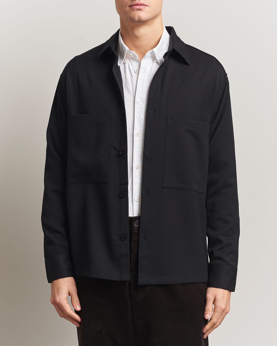 Herr | Skjortor | NN07 | Freddy Wool/Tencel Overshirt Black