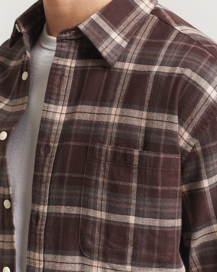 Herr | Skjortor | NN07 | Deon Flannel Checked Shirt Dusky Port