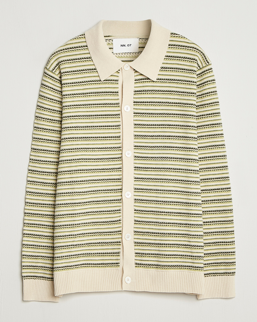 Herr | Tröjor | NN07 | Jackie Structured Knitted Cardigan Ivory Multi