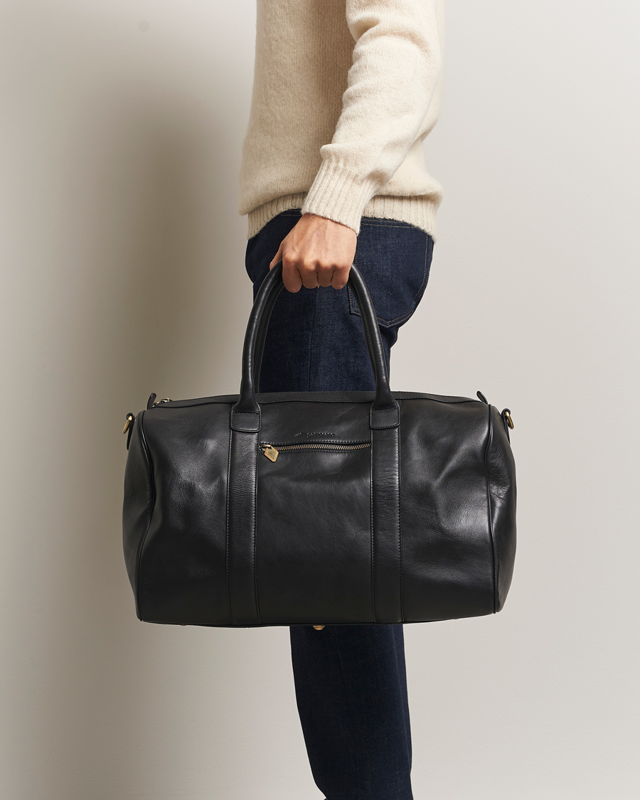 Herr | Väskor | Pampeano | Varon Small Leather Weekend Bag Black