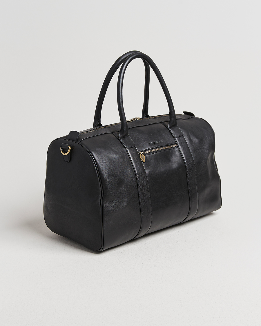 Herr | Väskor | Pampeano | Varon Small Leather Weekend Bag Black