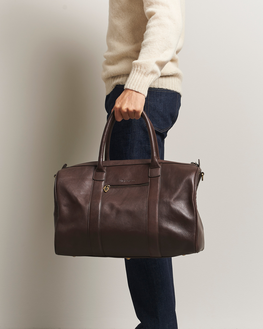 Herr | Väskor | Pampeano | Varon Small Leather Weekend Bag Brown