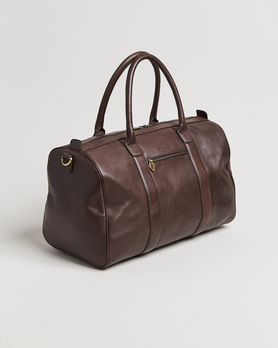 Herr | Väskor | Pampeano | Varon Small Leather Weekend Bag Brown