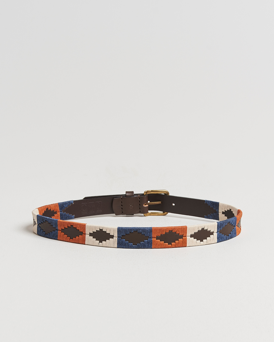 Herr | Bälten | Pampeano | Aurora Hand Stitched Classic Leather Belt 3,5cm Orange