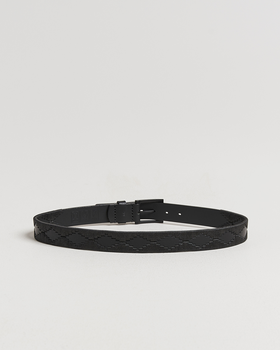 Herr | Bälten | Pampeano | Bordado Hand Stitched Classic Leather Belt 3,5cm Black