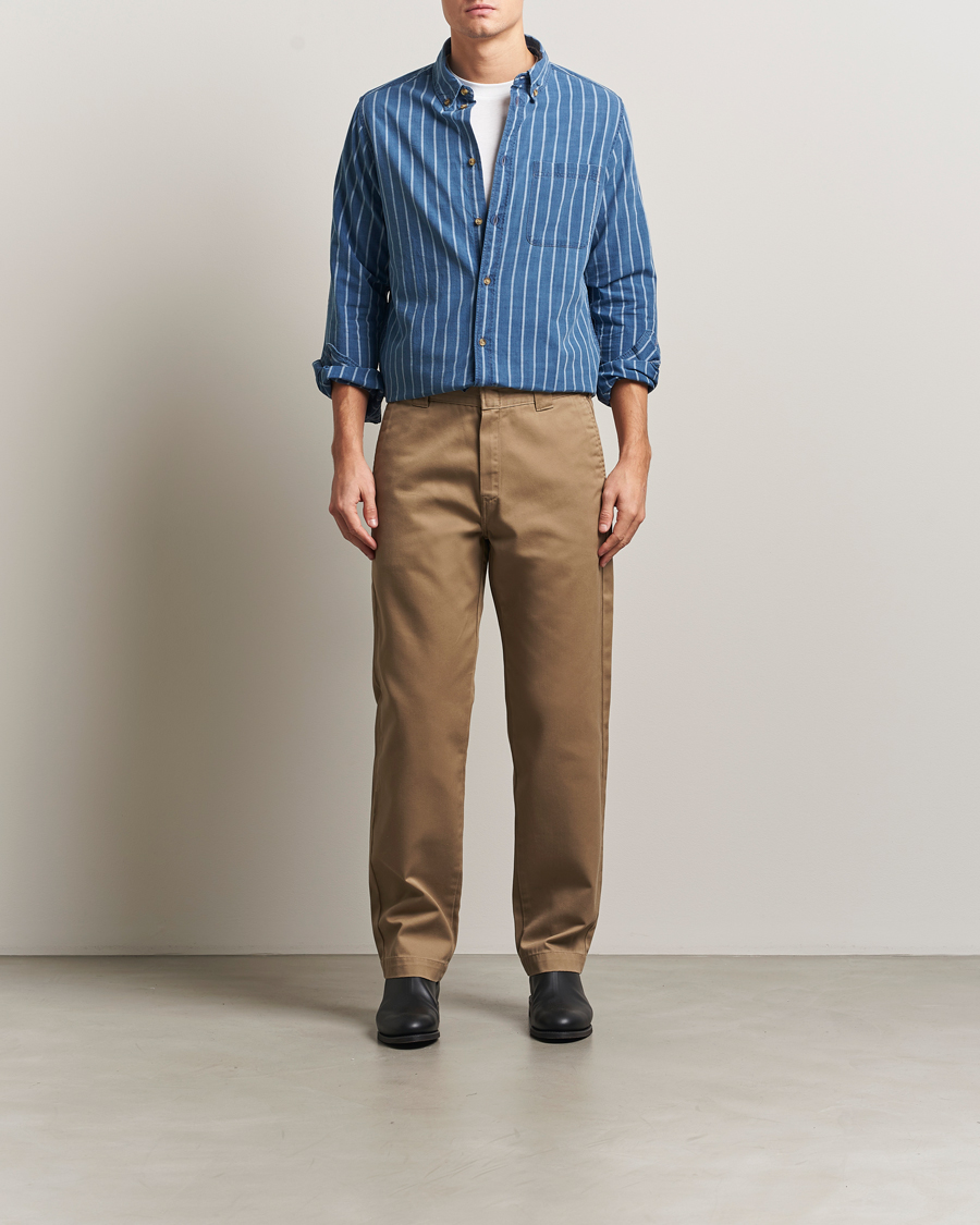 Herr | Skjortor | LES DEUX | Indigo Stripe Shirt Denim Blue