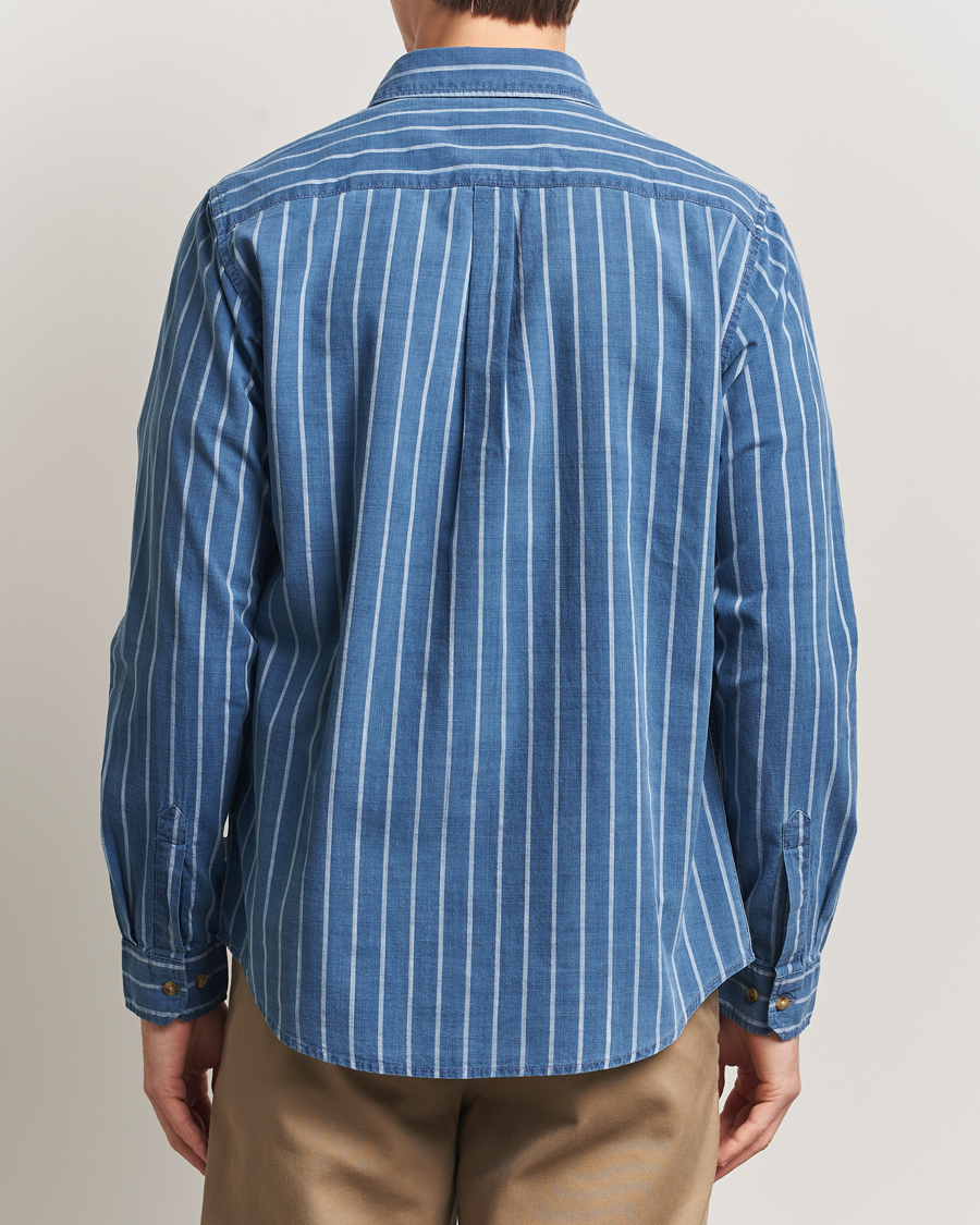 Herr | Skjortor | LES DEUX | Indigo Stripe Shirt Denim Blue