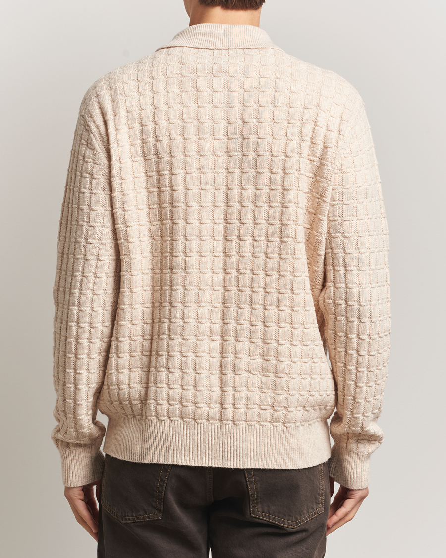 Herr | Tröjor | LES DEUX | Gustav Structured Polo Knit Light Sand Melange