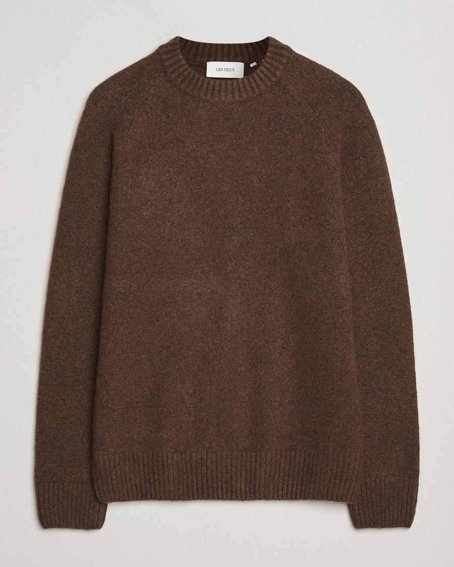Herr | Tröjor | LES DEUX | Gilbert Crew Neck Knit Slate Brown