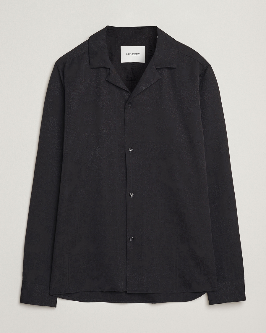 Herr | Skjortor | LES DEUX | Jasper Jaquard Shirt Black