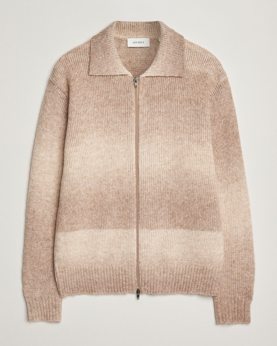 Herr | Tröjor | LES DEUX | Gannon Gradient Zipper Cardigan Prairie Sand