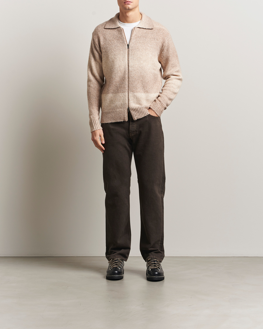 Herr | Tröjor | LES DEUX | Gannon Gradient Zipper Cardigan Prairie Sand