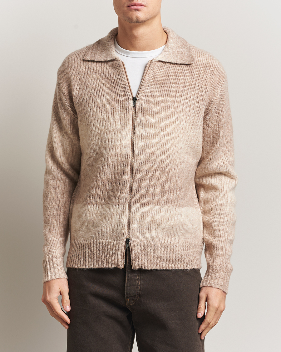 Herr | Tröjor | LES DEUX | Gannon Gradient Zipper Cardigan Prairie Sand