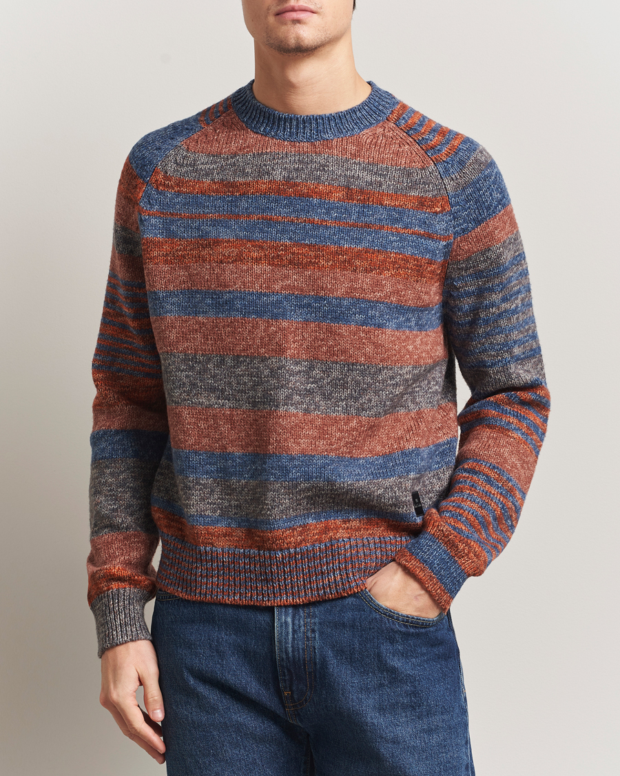 Herr | Tröjor | PS Paul Smith | Wool Knitted Striped Sweater Red Multi