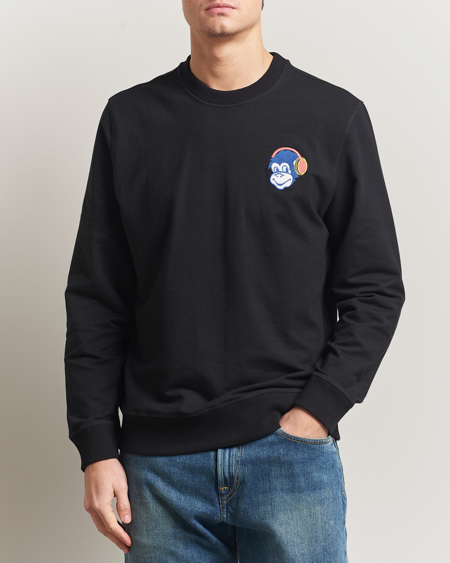 Herr | Tröjor | PS Paul Smith | Monkey Headphone Printed Sweatshirt Black