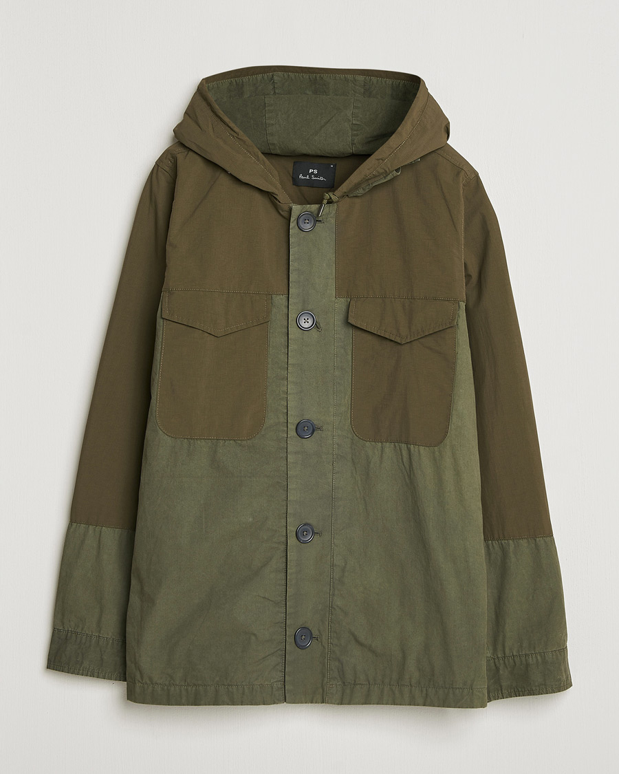 Herr | Jackor | PS Paul Smith | Cotton Ripstop Hooded Jacket Dark Green