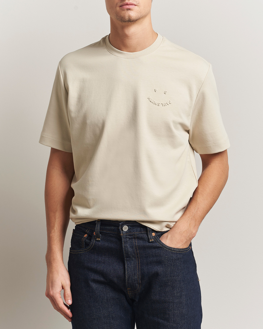 Herr | T-Shirts | PS Paul Smith | Casual Fit Happy T-Shirt Ecru