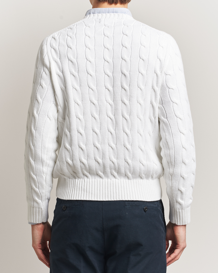 Herr | Tröjor | Polo Ralph Lauren | Cotton Cable Flag Sweater Ceramic White
