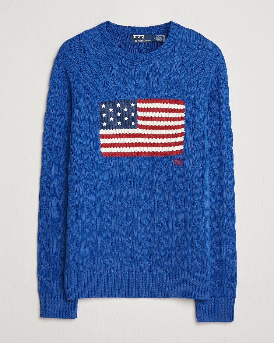 Herr | Tröjor | Polo Ralph Lauren | Cotton Cable Flag Sweater Sapphire Star