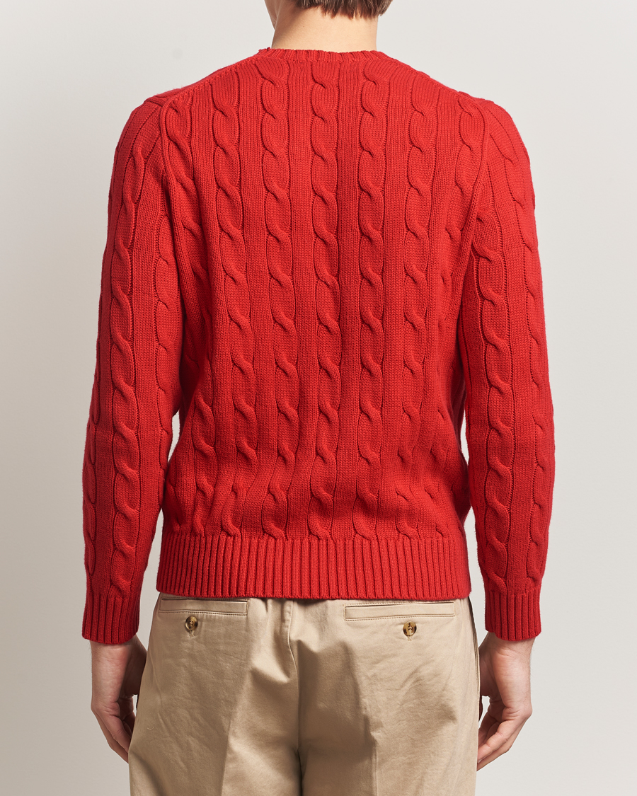 Herr | Tröjor | Polo Ralph Lauren | Cotton Cable Flag Sweater RL 2000 Red