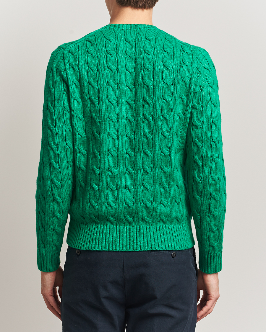 Herr | Tröjor | Polo Ralph Lauren | Cotton Cable Flag Sweater Billiard Green