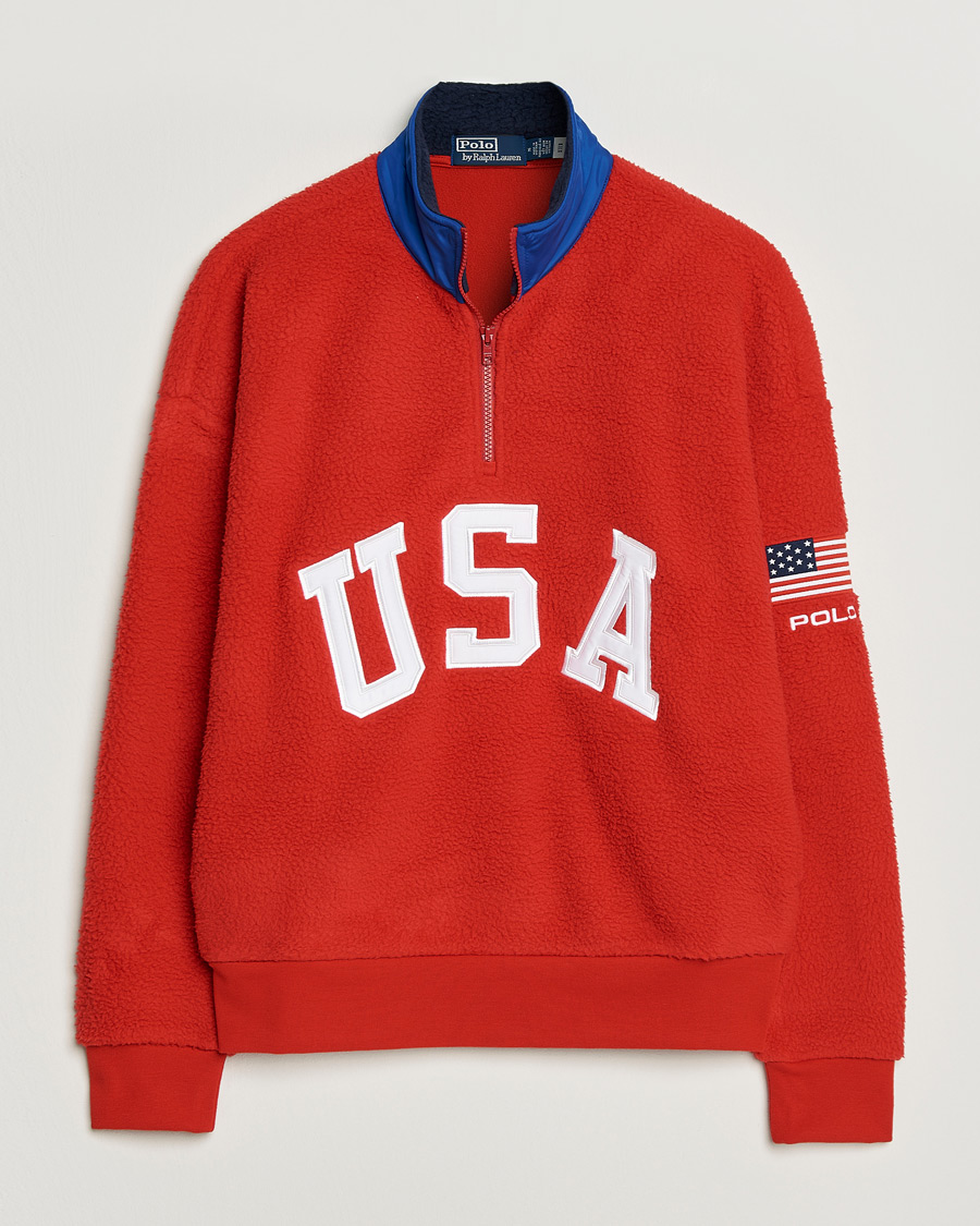 Herr | Tröjor | Polo Ralph Lauren | Polar Half Zip USA Fleece RL 2000 Red