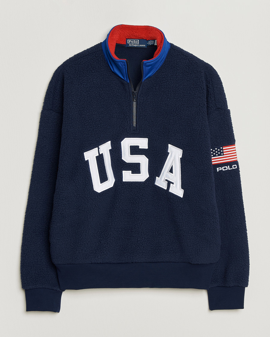 Herr | Tröjor | Polo Ralph Lauren | Polar Half Zip USA Fleece Refined Navy