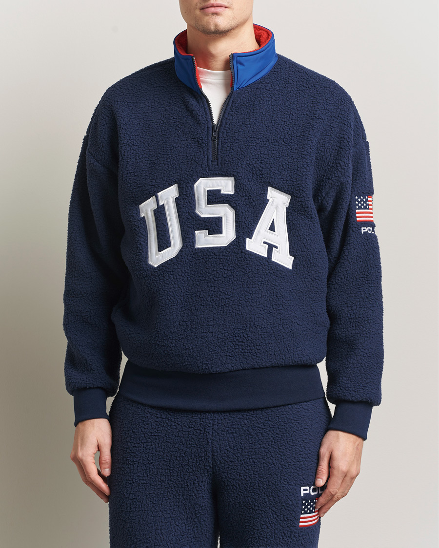 Herr | Tröjor | Polo Ralph Lauren | Polar Half Zip USA Fleece Refined Navy