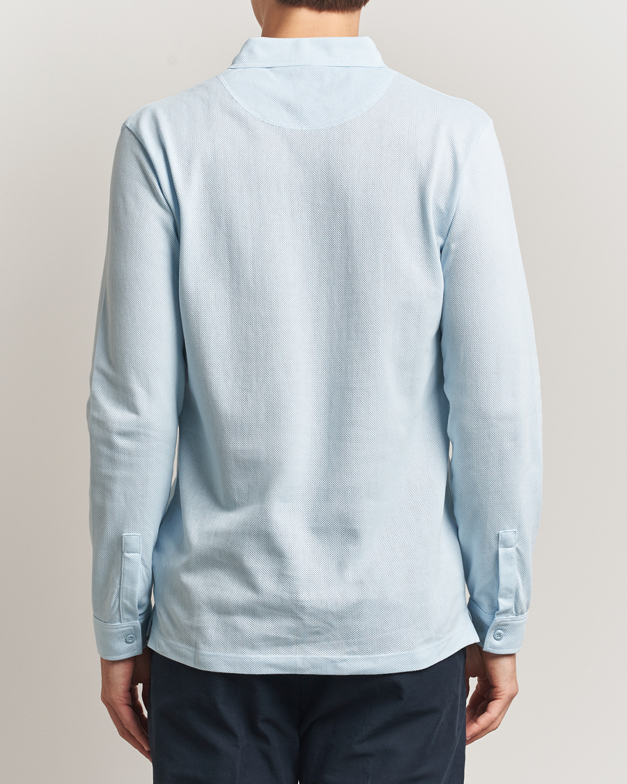 Herr | Pikéer | Sunspel | Long Sleeve Riviera Polo Shirt Frost Blue