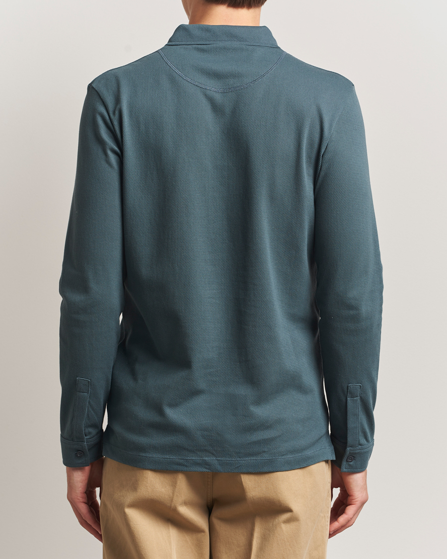 Herr | Pikéer | Sunspel | Long Sleeve Riviera Polo Shirt Dark Petrol