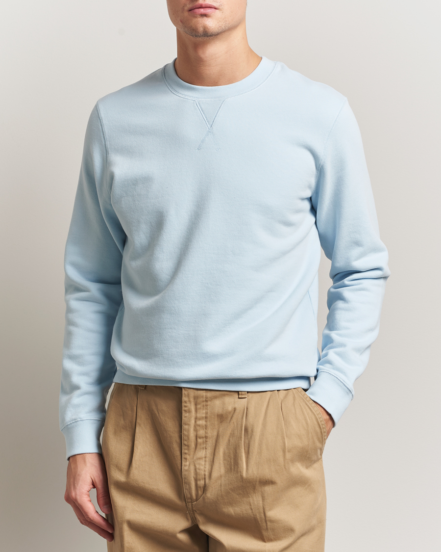Herr | Tröjor | Sunspel | Loopback Sweatshirt Frost Blue