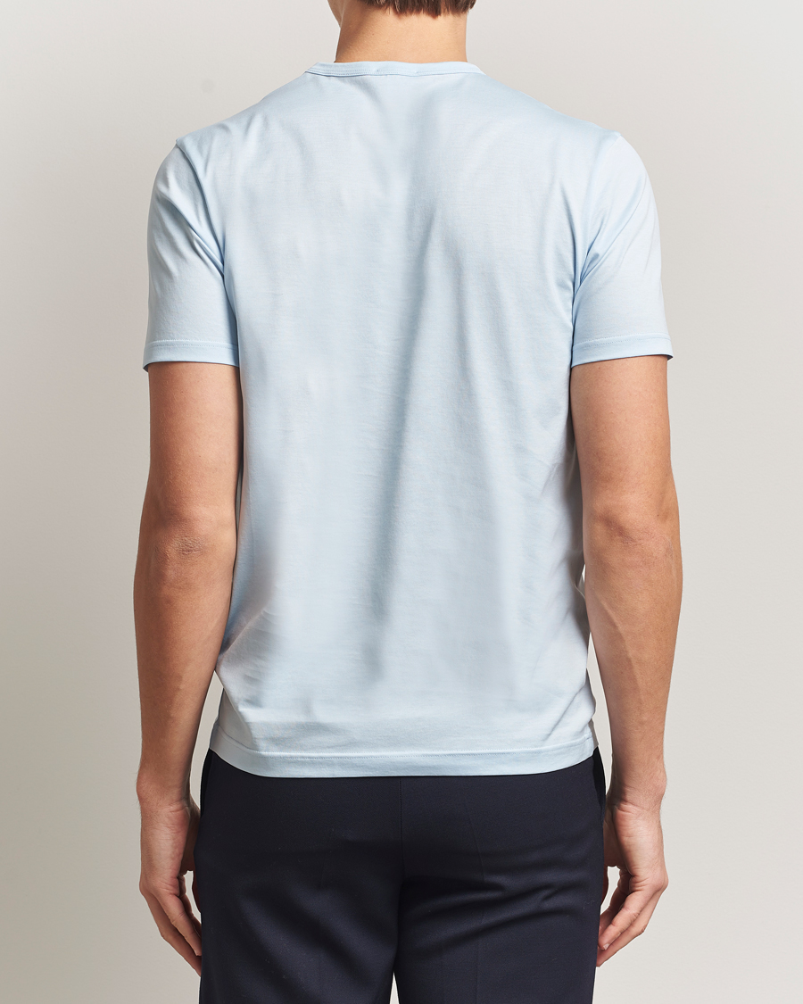 Herr | T-Shirts | Sunspel | Crew Neck Q82 Cotton T-Shirt Frost Blue