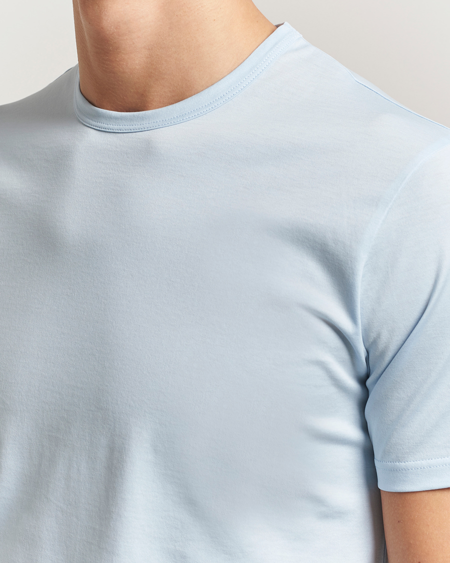 Herr | T-Shirts | Sunspel | Crew Neck Q82 Cotton T-Shirt Frost Blue