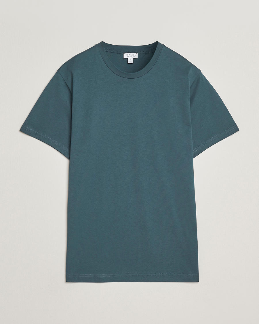 Herr | T-Shirts | Sunspel | Riviera Midweight T-Shirt Dark Petrol