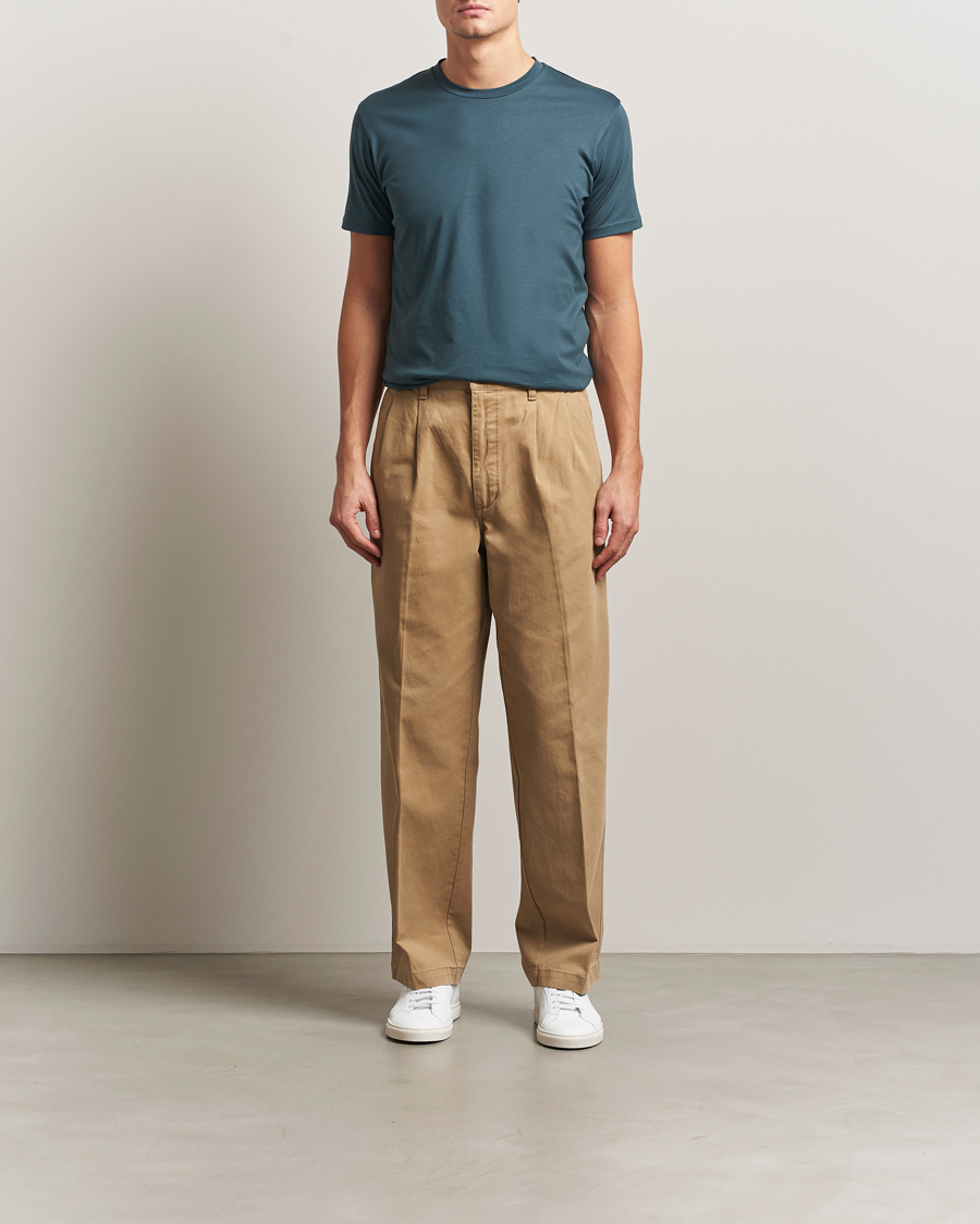 Herr | T-Shirts | Sunspel | Riviera Midweight T-Shirt Dark Petrol