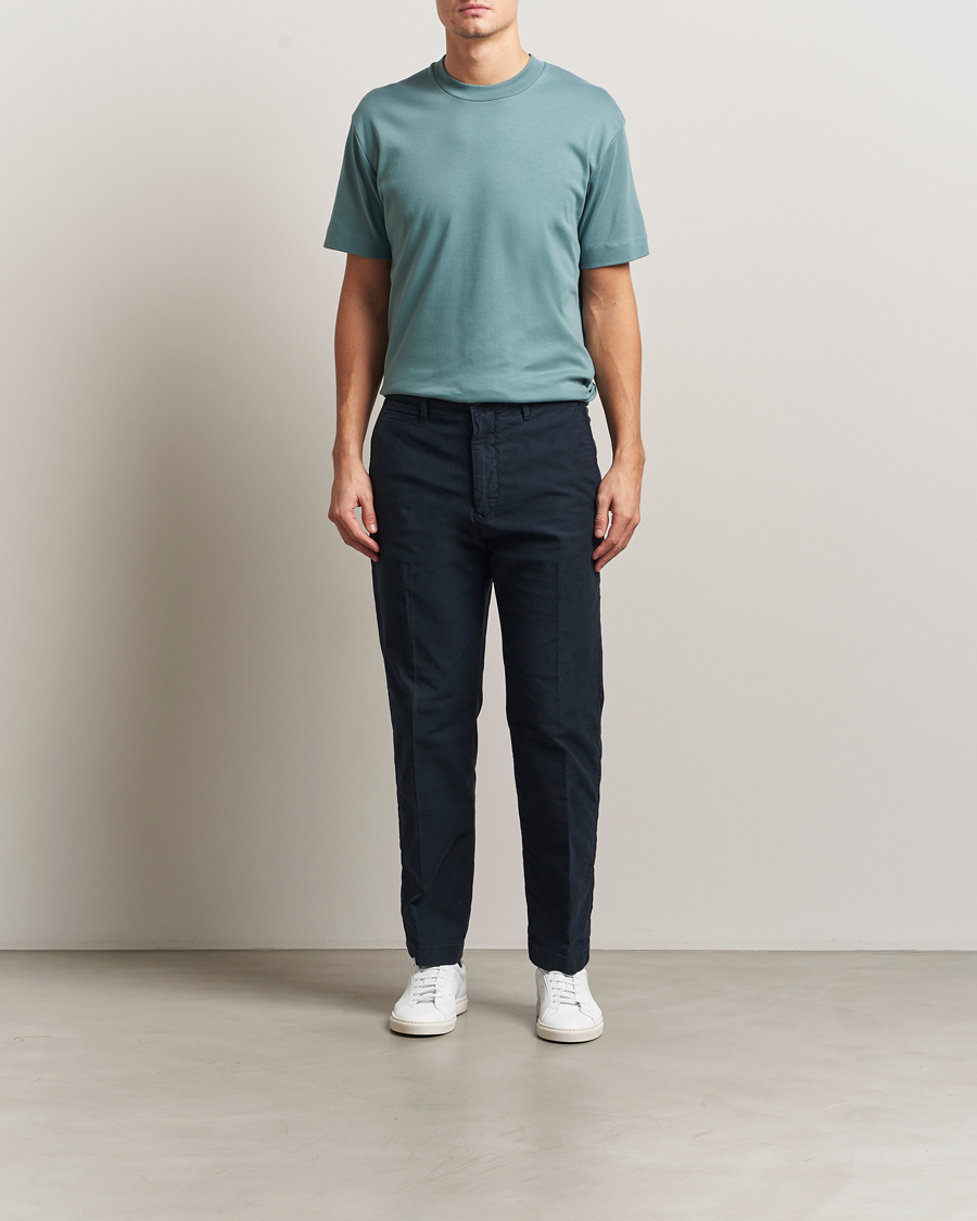 Herr | T-Shirts | Sunspel | Heavy Weight Supima Cotton T-Shirt Steel Green