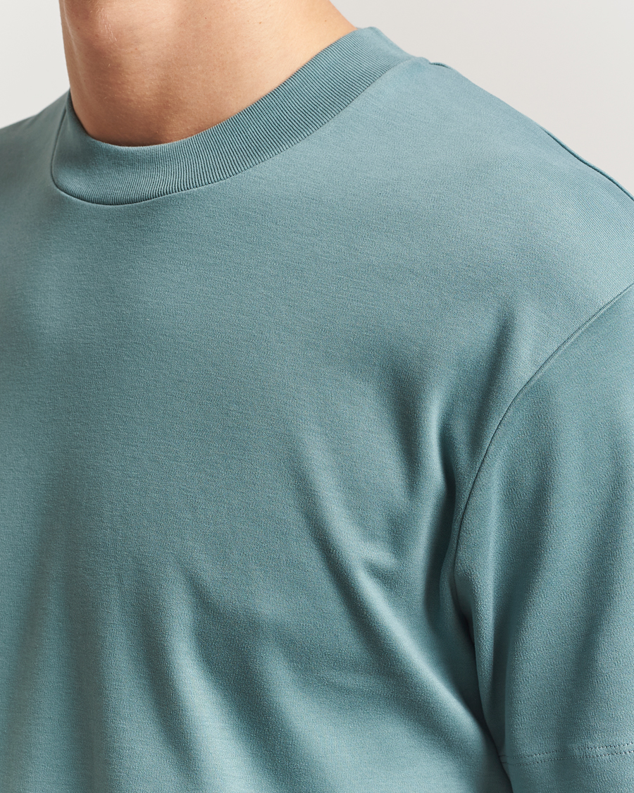 Herr | T-Shirts | Sunspel | Heavy Weight Supima Cotton T-Shirt Steel Green