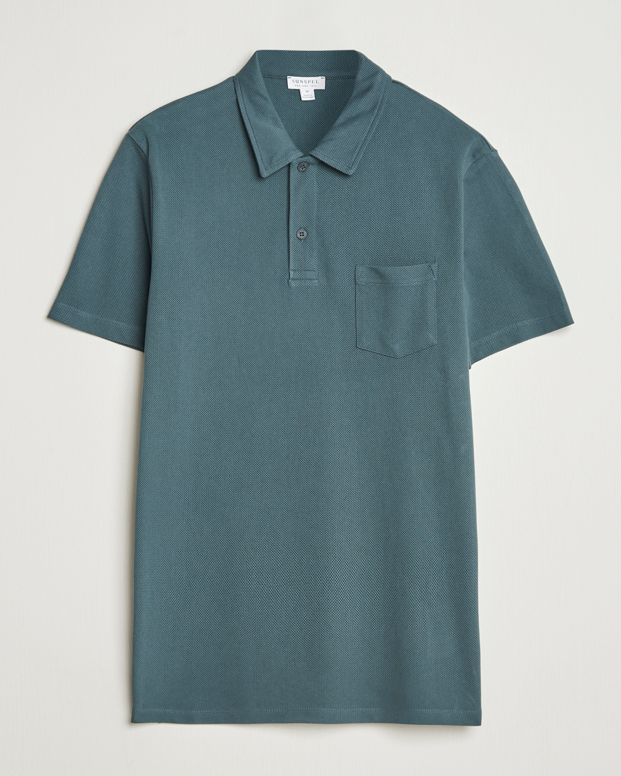 Herr | Pikéer | Sunspel | Riviera Polo Shirt Dark Petrol