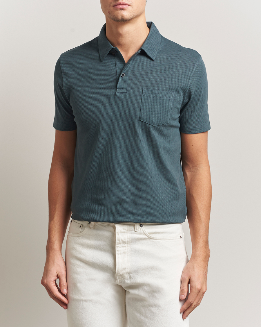 Herr | Pikéer | Sunspel | Riviera Polo Shirt Dark Petrol