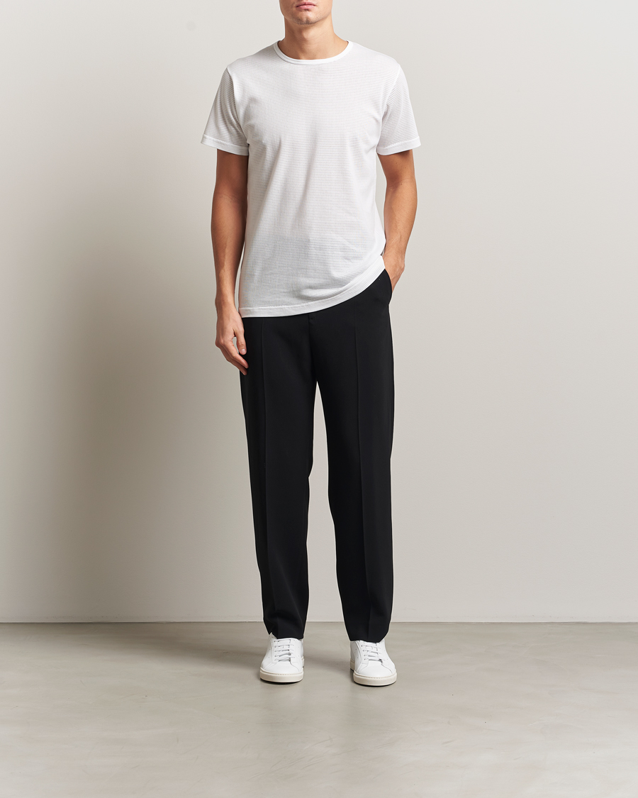 Herr | T-Shirts | Sunspel | Cellular Underwear T-Shirt White