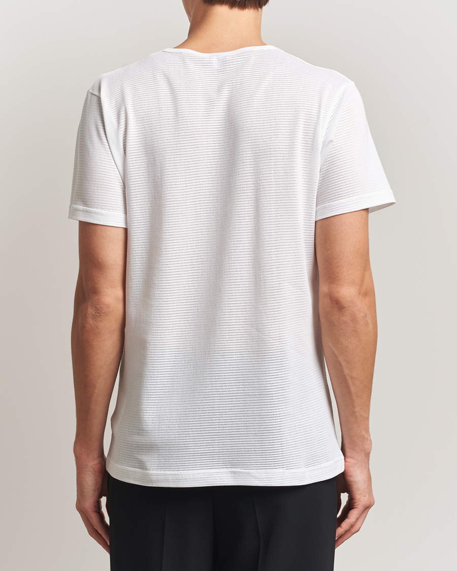 Herr | T-Shirts | Sunspel | Cellular Underwear T-Shirt White
