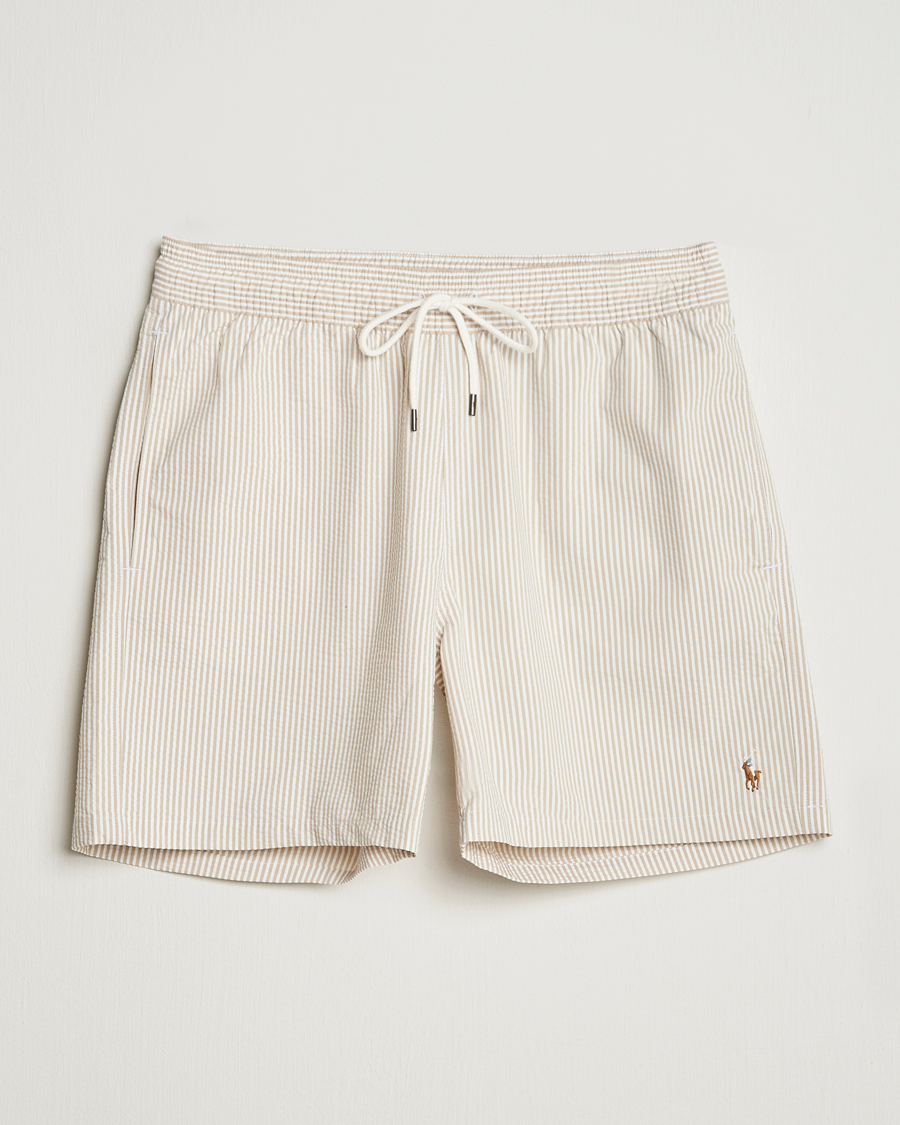 Herr | Badbyxor | Polo Ralph Lauren | Traveler Mid Trunk Seersucker Coastal Beige