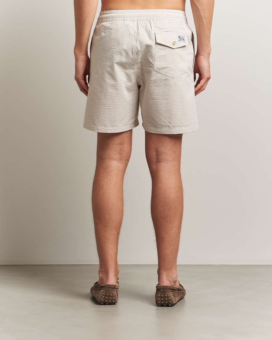 Herr | Badbyxor | Polo Ralph Lauren | Traveler Mid Trunk Seersucker Coastal Beige