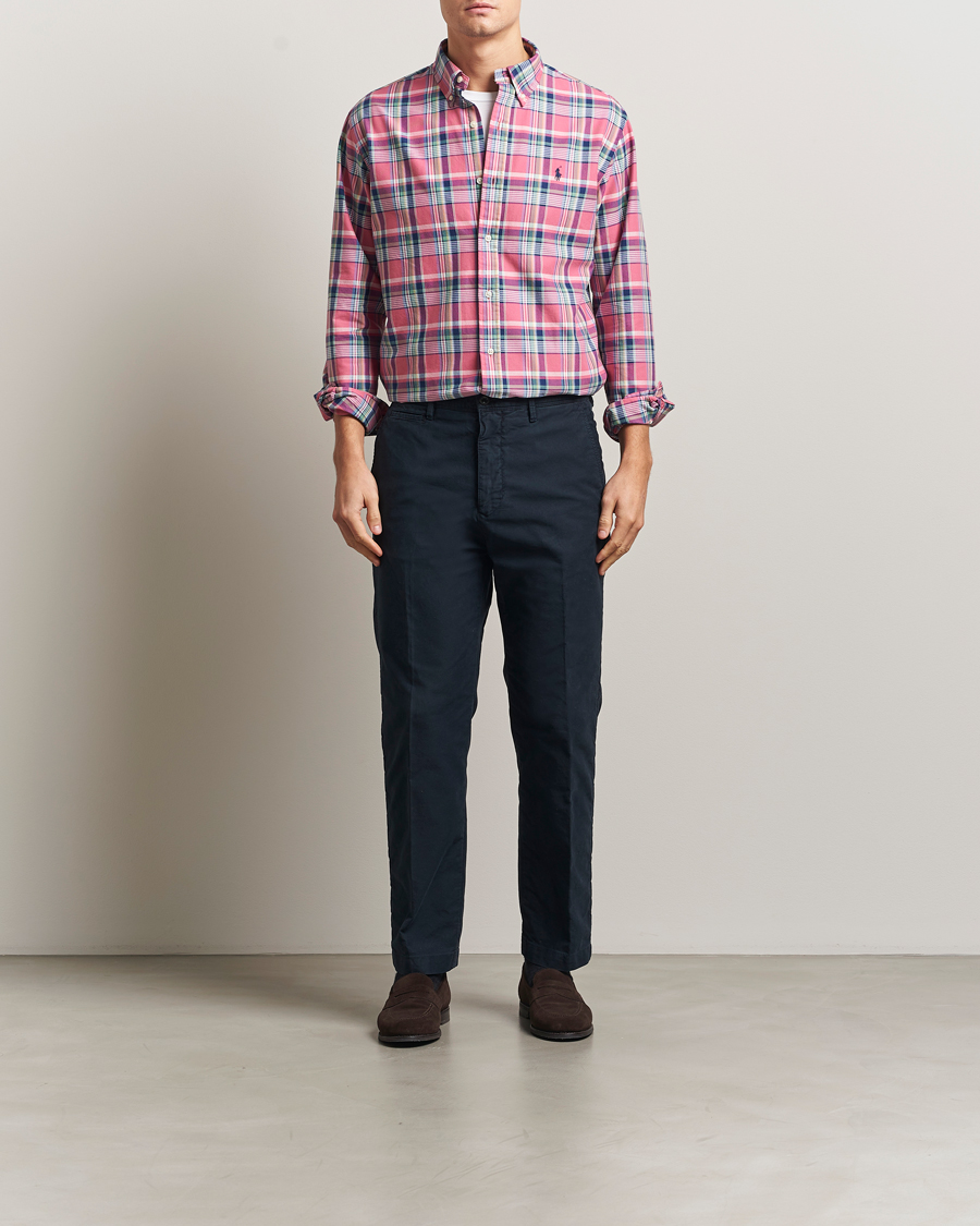 Herr | Västar | Polo Ralph Lauren | Custom Fit Oxford Checked Shirt Pink/Blue