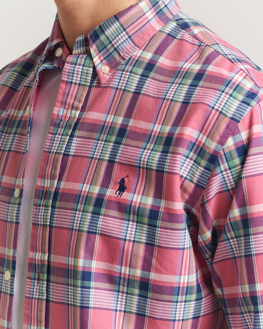 Herr | Västar | Polo Ralph Lauren | Custom Fit Oxford Checked Shirt Pink/Blue