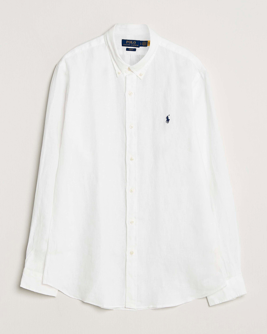 Herr | Västar | Polo Ralph Lauren | Slim Fit Linen Shirt White